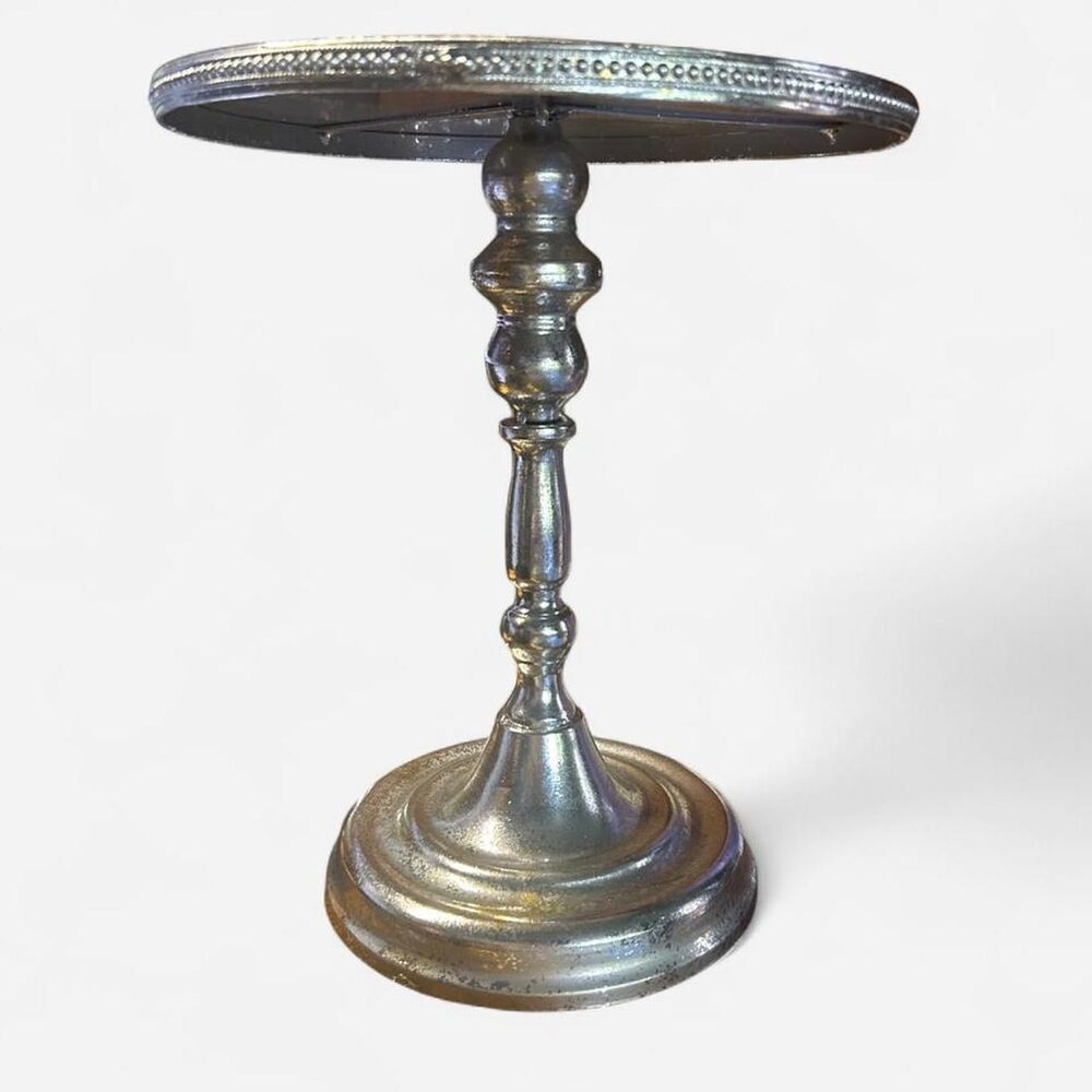 Silver with gold flecks Metal Cake Stand